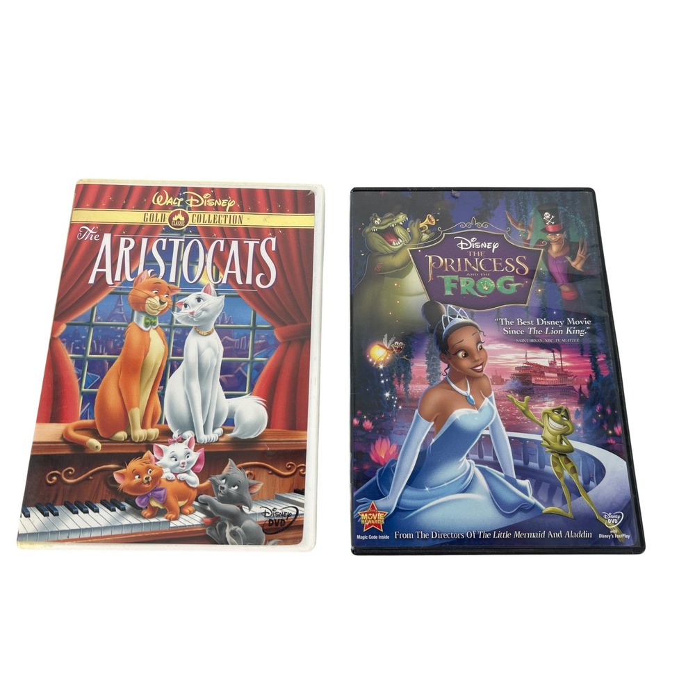 Disney DVD Lot The Aristocats Gold Collection & The Princess and the Frog Kids